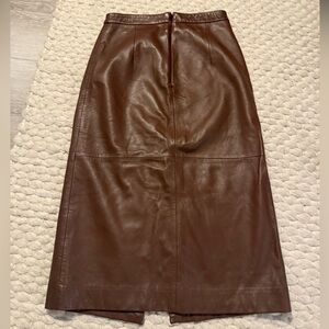 Brown Leather Skirt Iris & Ink